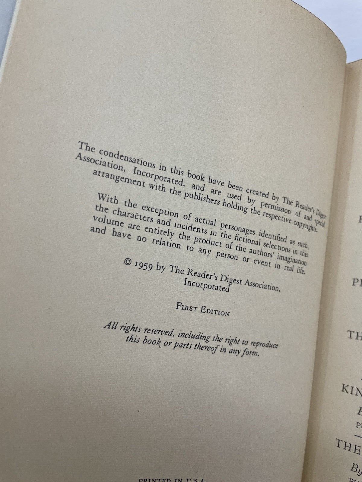 Readers Digest Condensed Books 1st Edition HC W/slipcover 1959 Vintage 4 In 1