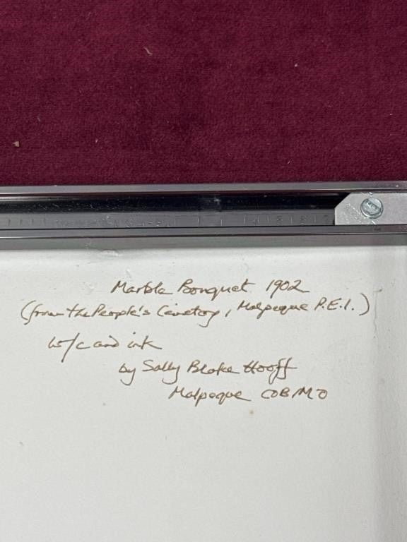 Sally B Hooff Watercolor & Ink “Marble Bouquet” 1992 PEI Artist Original