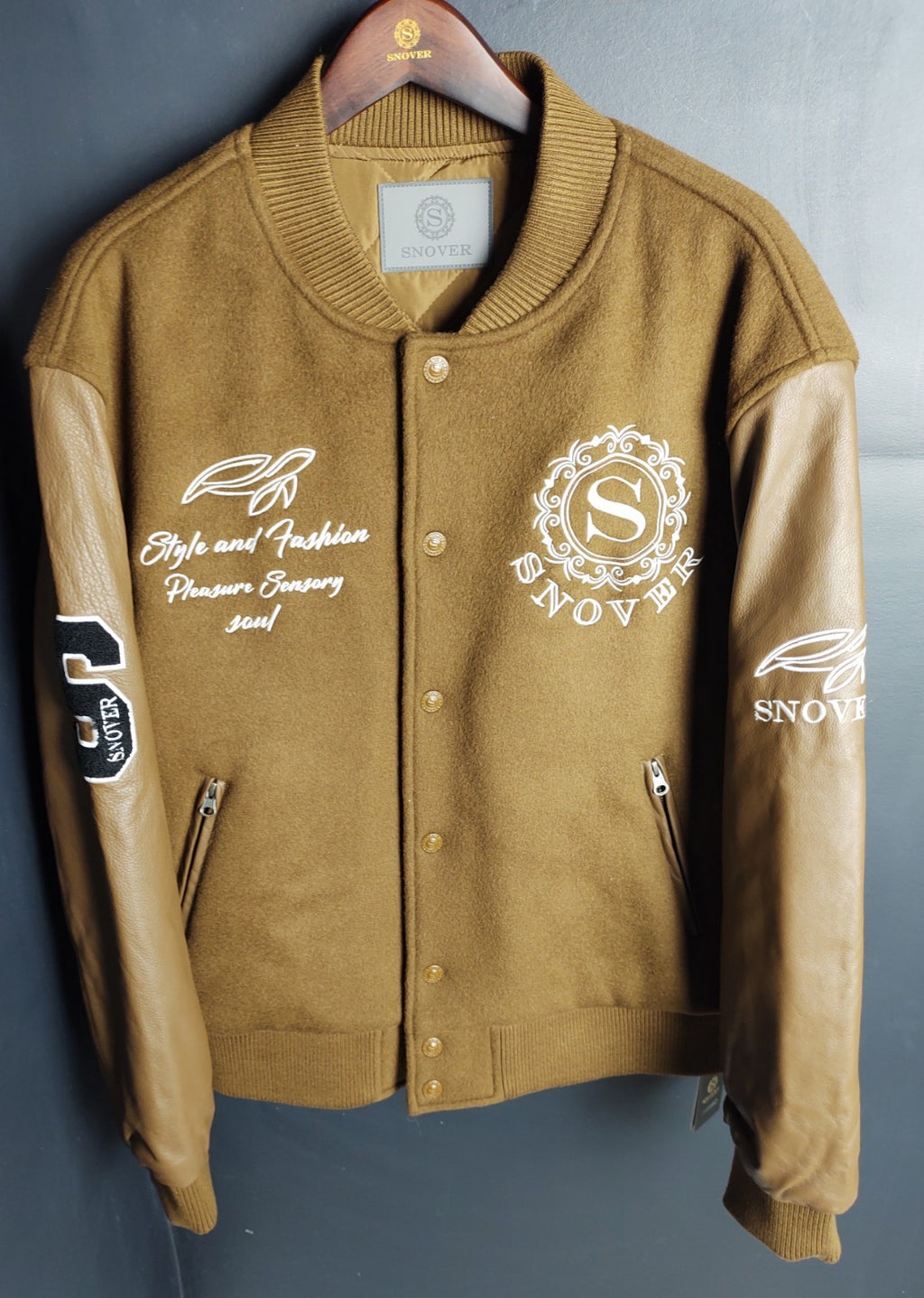 SNOVER Men’s Brown Bomber Jacket Size XL – Signature Premium Outerwear NWT