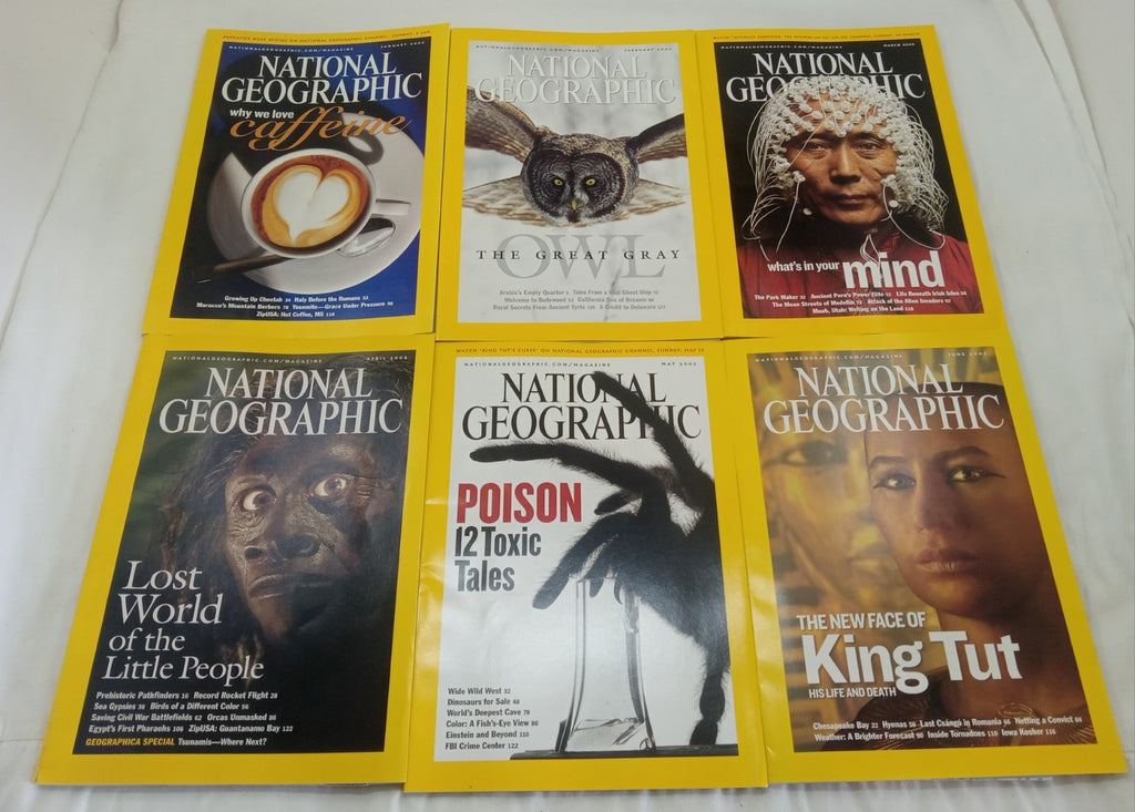Nat Geo Jan–June 2005 VG+ | Faux Leather Case | 6-Issue Magazine Set