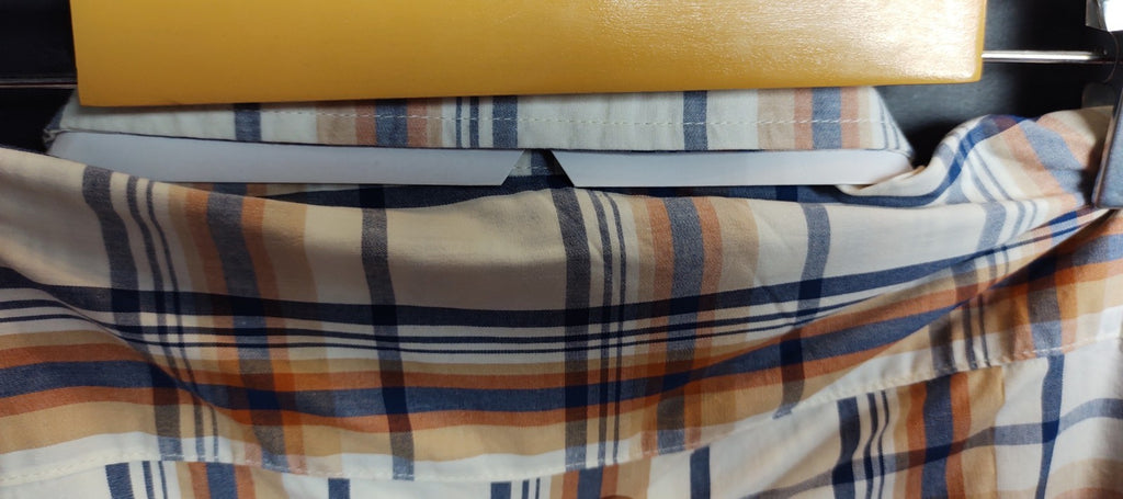 GAP Plaid Shirt NWT Men’s Small Orange Blue Short Sleeve Casual Top