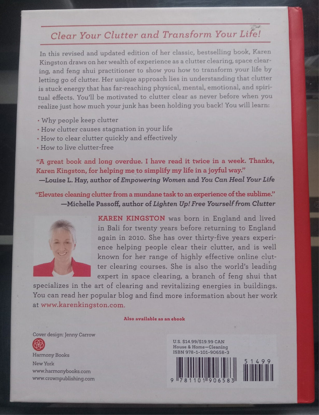 Clear Your Clutter with Feng Shui by Karen Kingston – 1999 PB VG+