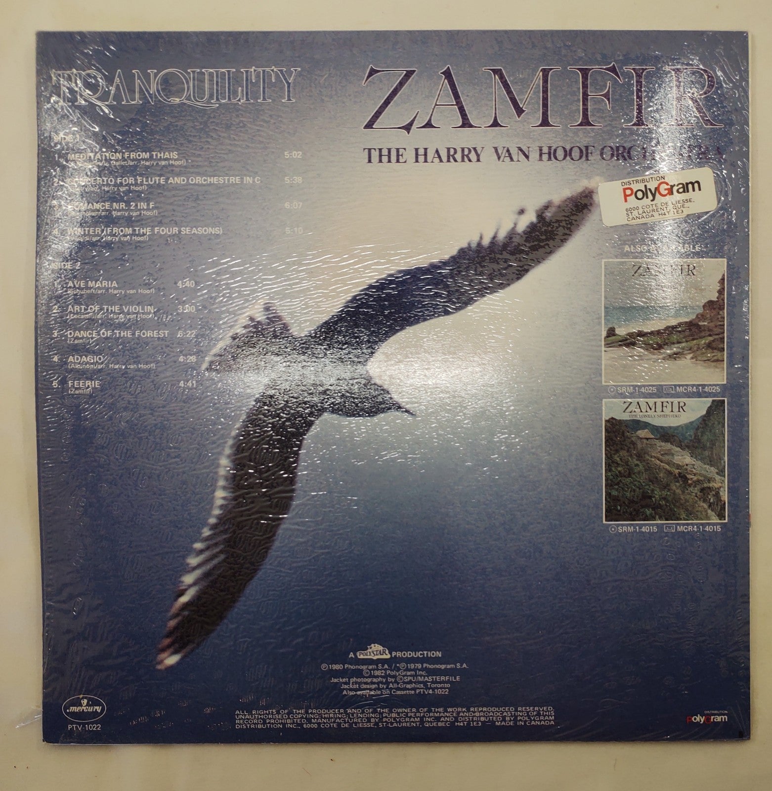 Zamfir - Tranquility LP Mercury PTV-1022 Europe Stereo Blue Label Pan Flute