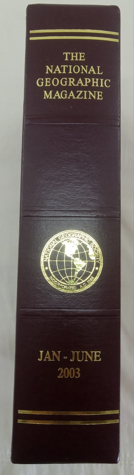 Nat Geo Jan–June 2003 Set | VG+ | 6 Issues in Faux Leather Slipcover