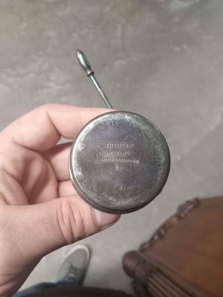 Vintage Tiffany & Maker Silver Overlay Kettle Stand Tip – Tea Accessory Decor