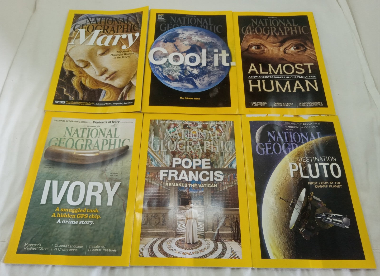 National Geographic Jul–Dec 2015 | 6 VG+ Issues | Leatherette Slipcase