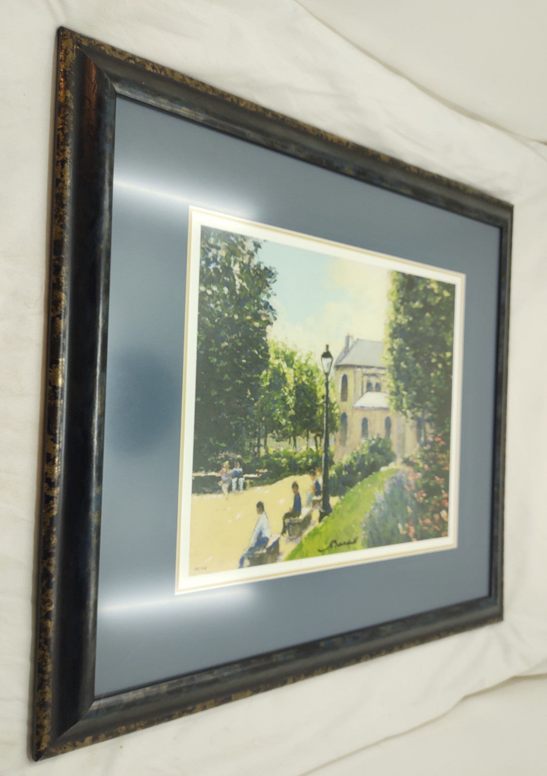 André Bardet Paris Square St Germain Hand Signed Seriolithograph Framed