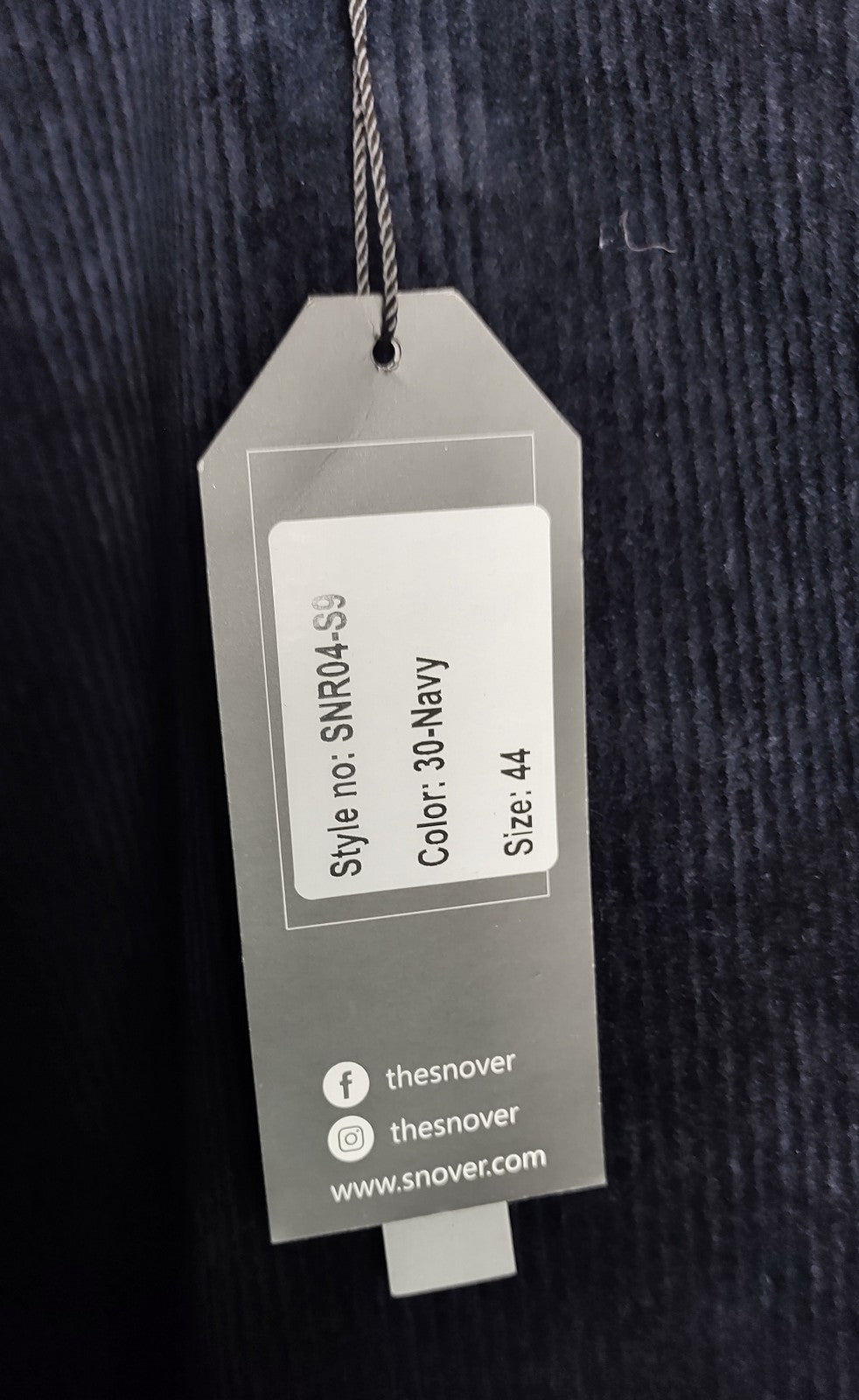 Snover Navy Corduroy Chino Pants Men's Size 44 Soft Thick Durable