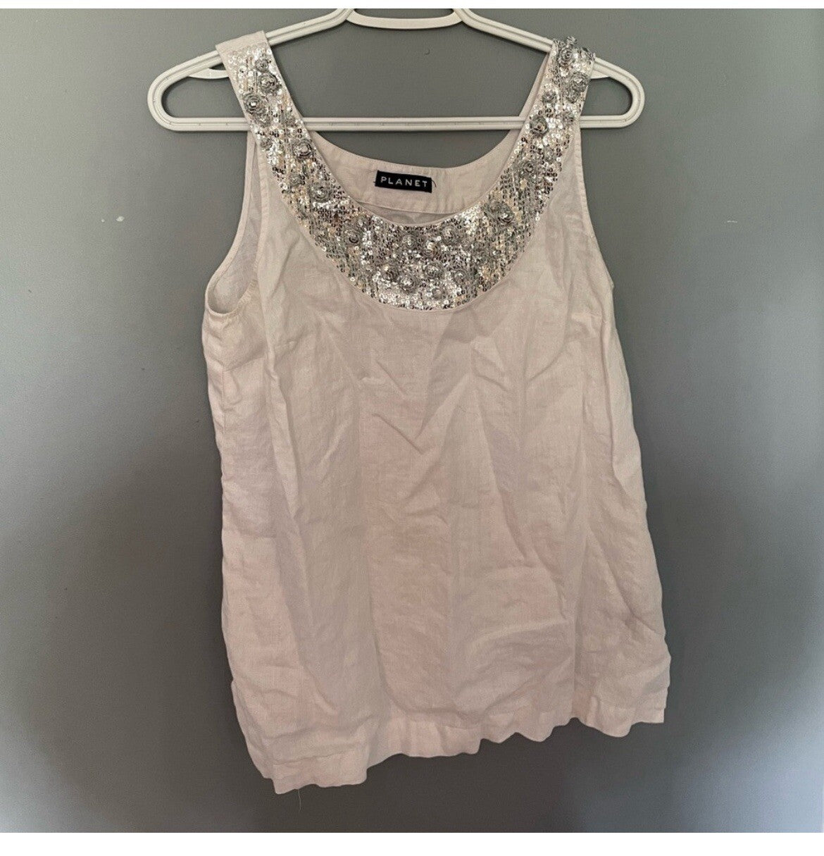 Planet Vintage UK Brand Linen Sleeveless Blouse – Women's Summer Top