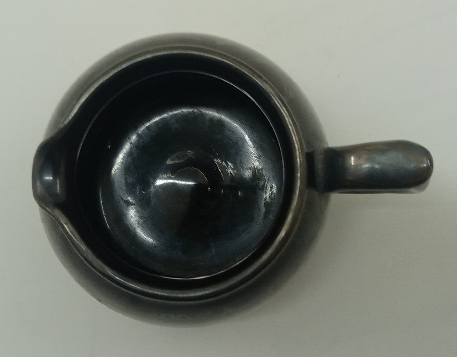 Gibson England Silver Overlay Redware Pottery Sugar Creamer Set Rustic Farm