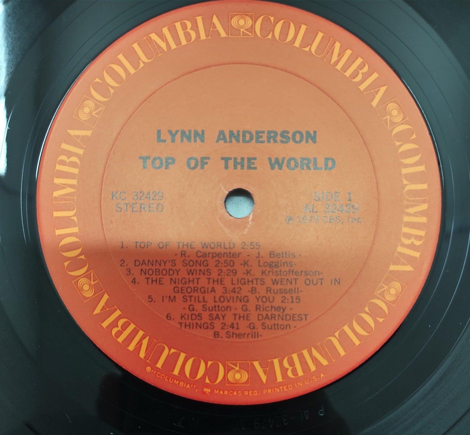 Lynn Anderson – Top of the World LP 1973 Columbia KC-32429