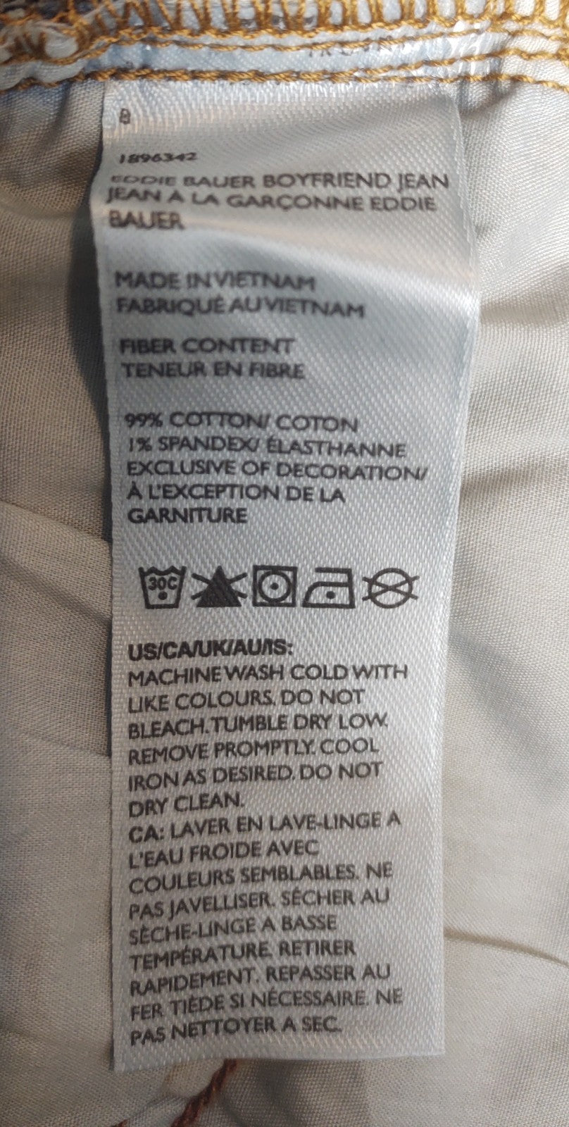 Eddie Bauer Women’s Boyfriend Jeans Size 8 Medium Wash Denim Casual