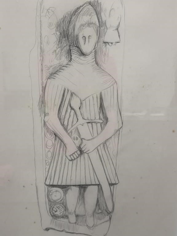 Sally B Hooff Original Graphite Drawing PEI Artist Vintage Signed Artwork