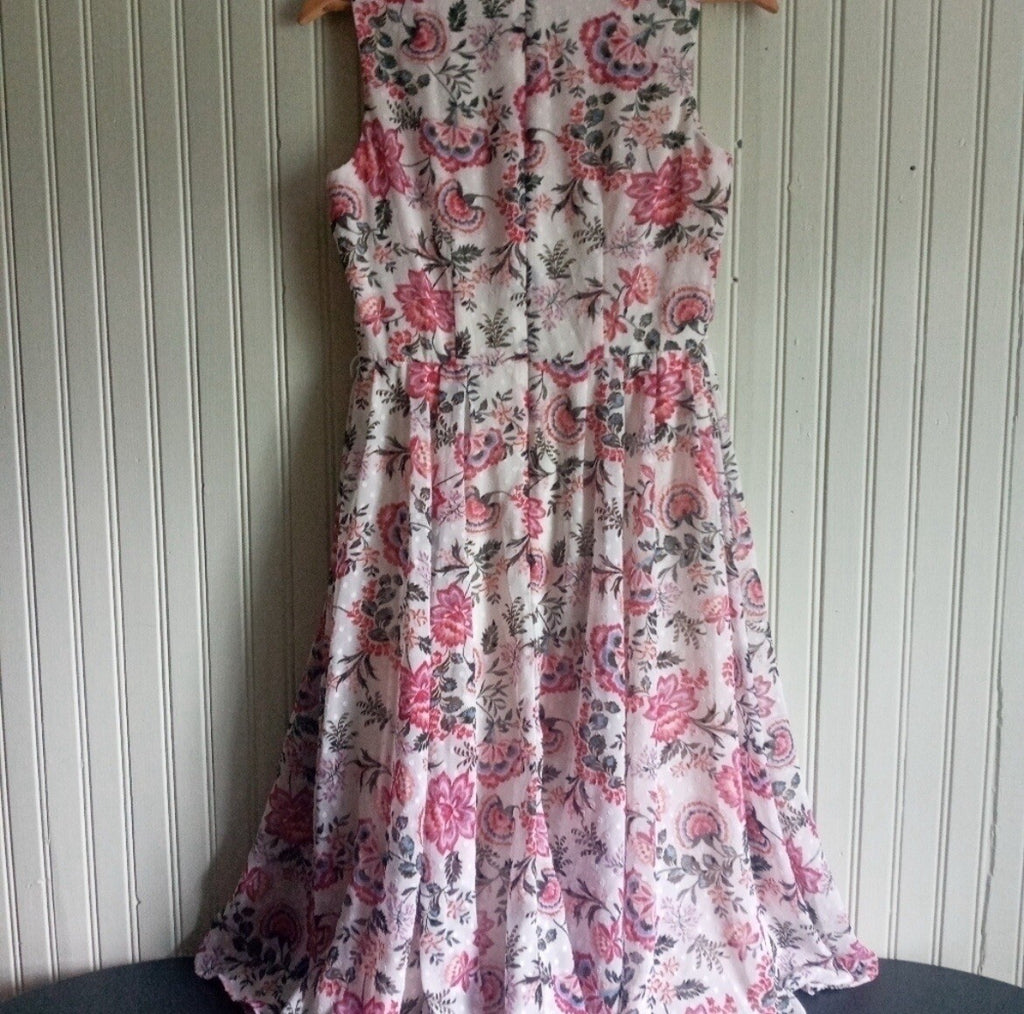 Danny & Nicole Floral Embroidered Midi Dress Size 8 – Sleeveless Summer Party