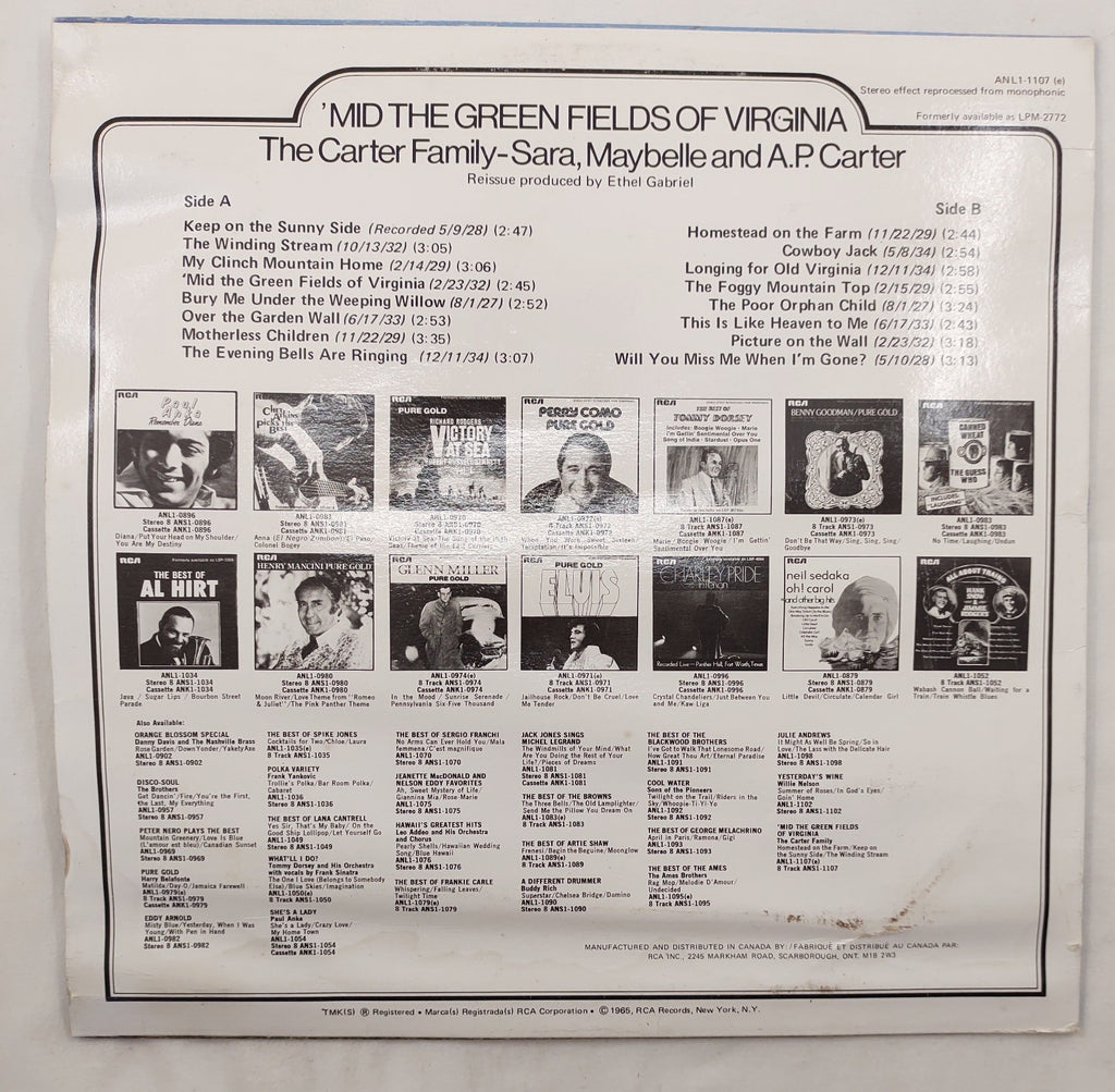 Carter Family - ’Mid The Green Fields Of Virginia LP RCA ANL1-1107 Canada 1975