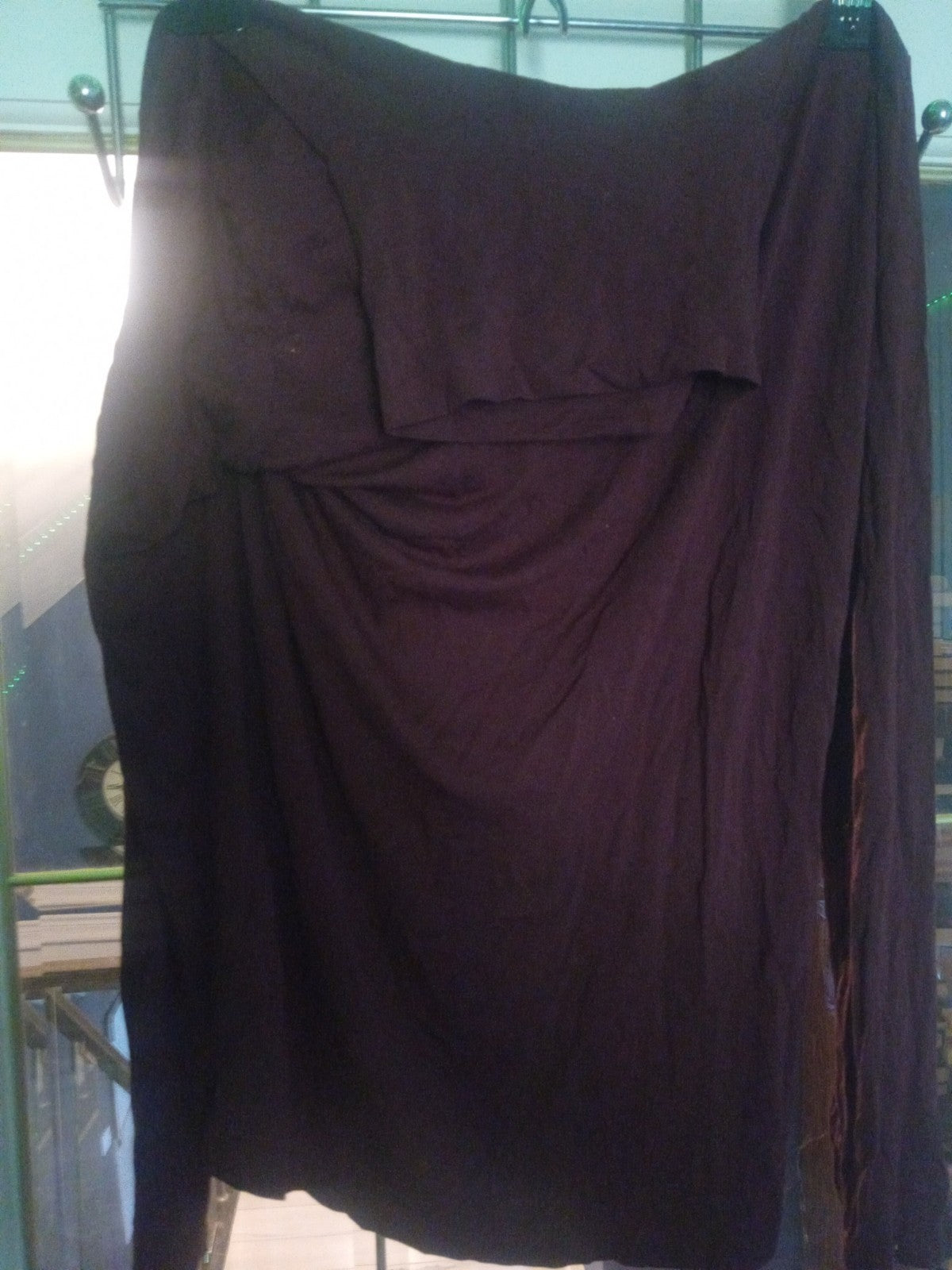 Cowl Neck Turtle Neck Long Sleeve Burgundy Shirt