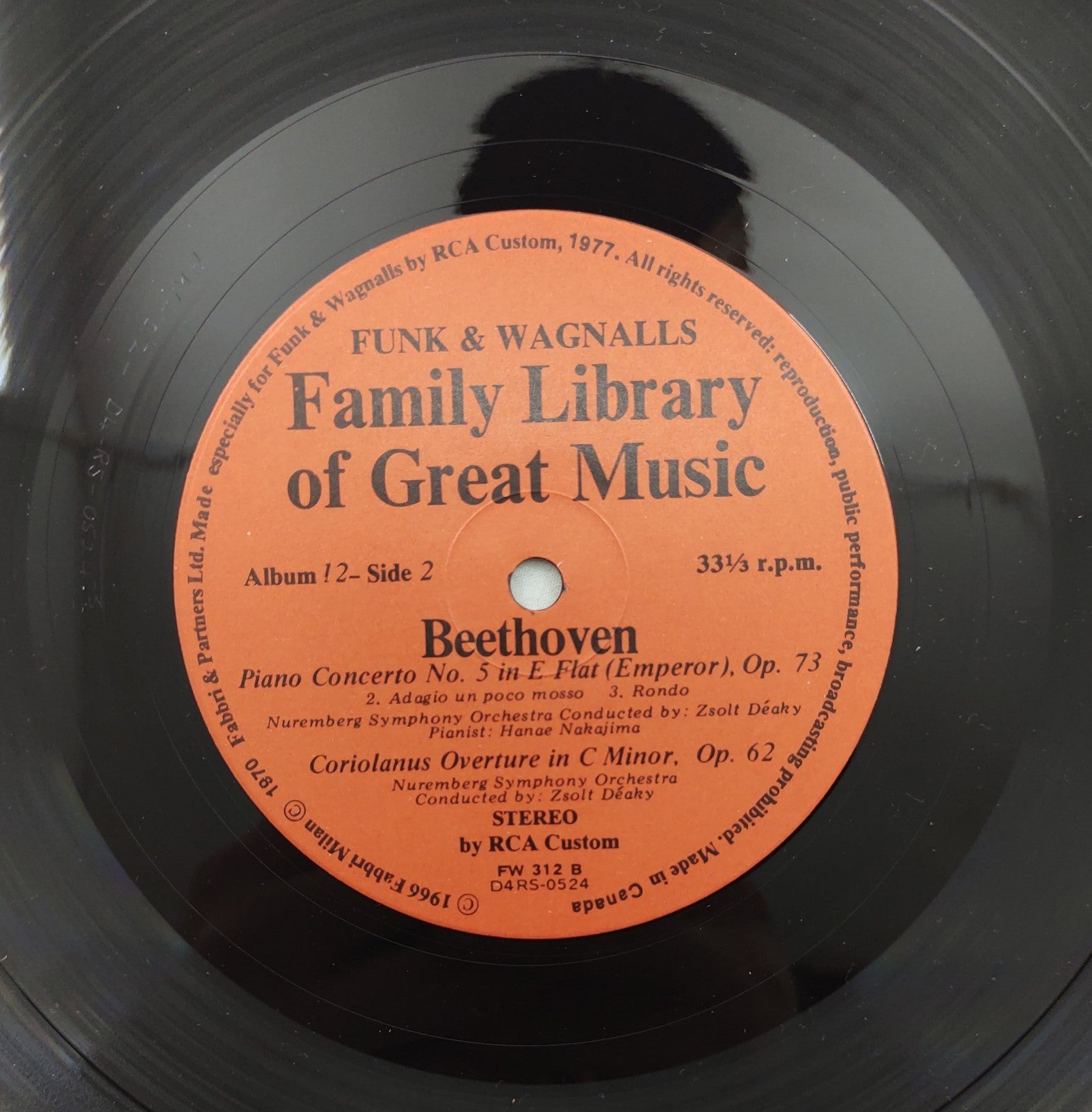 Beethoven Piano Concerto No.5 Emperor LP Funk & Wagnalls RCA Classical Vinyl LP