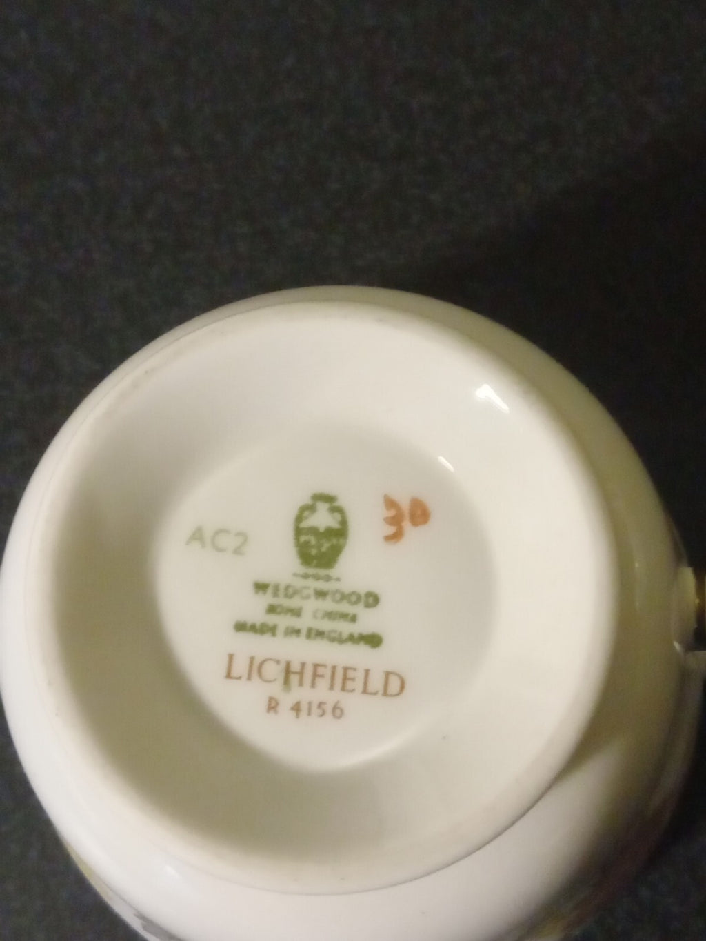 Wedgwood W4156 Lichfield Floral Pattern Footed Teacups (Set of 4)