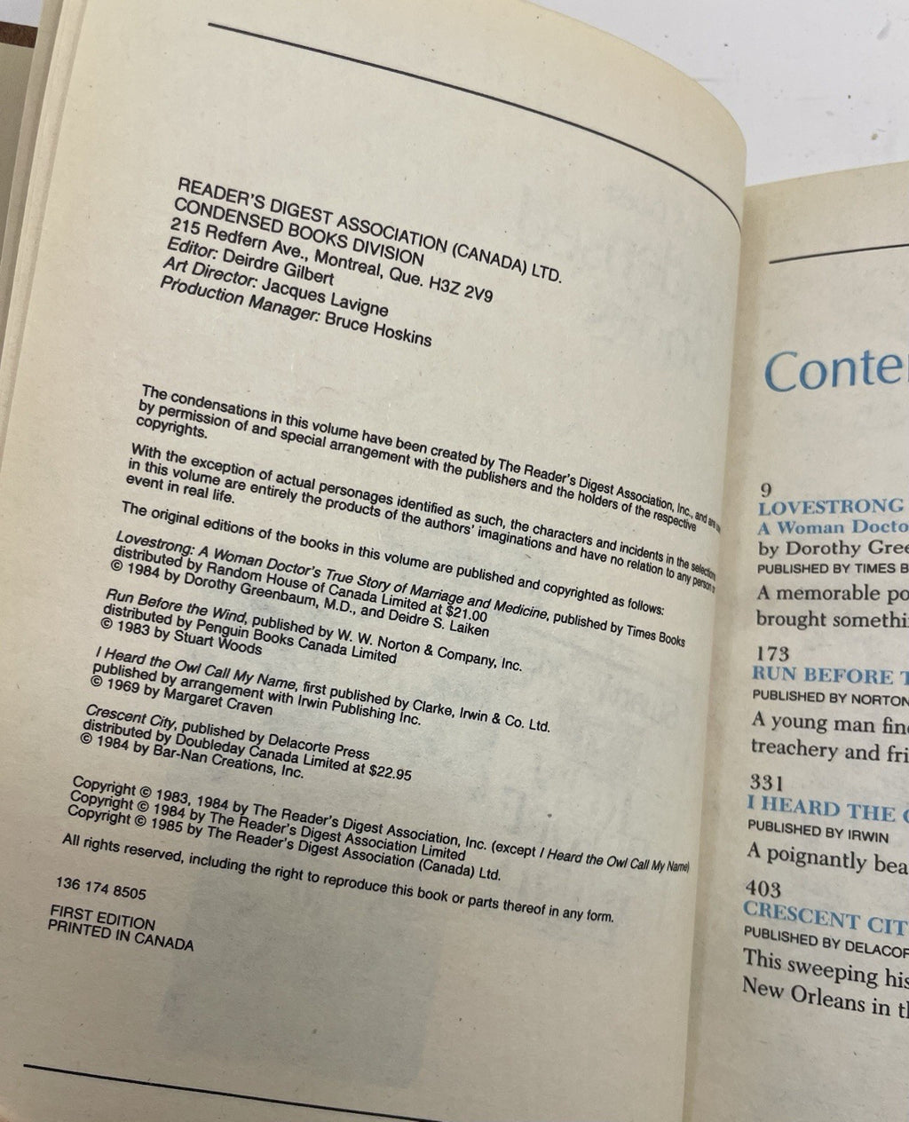 1985 Reader's Digest Condensed 1st Ed HC Leather Gilt Vtg NM Anthology