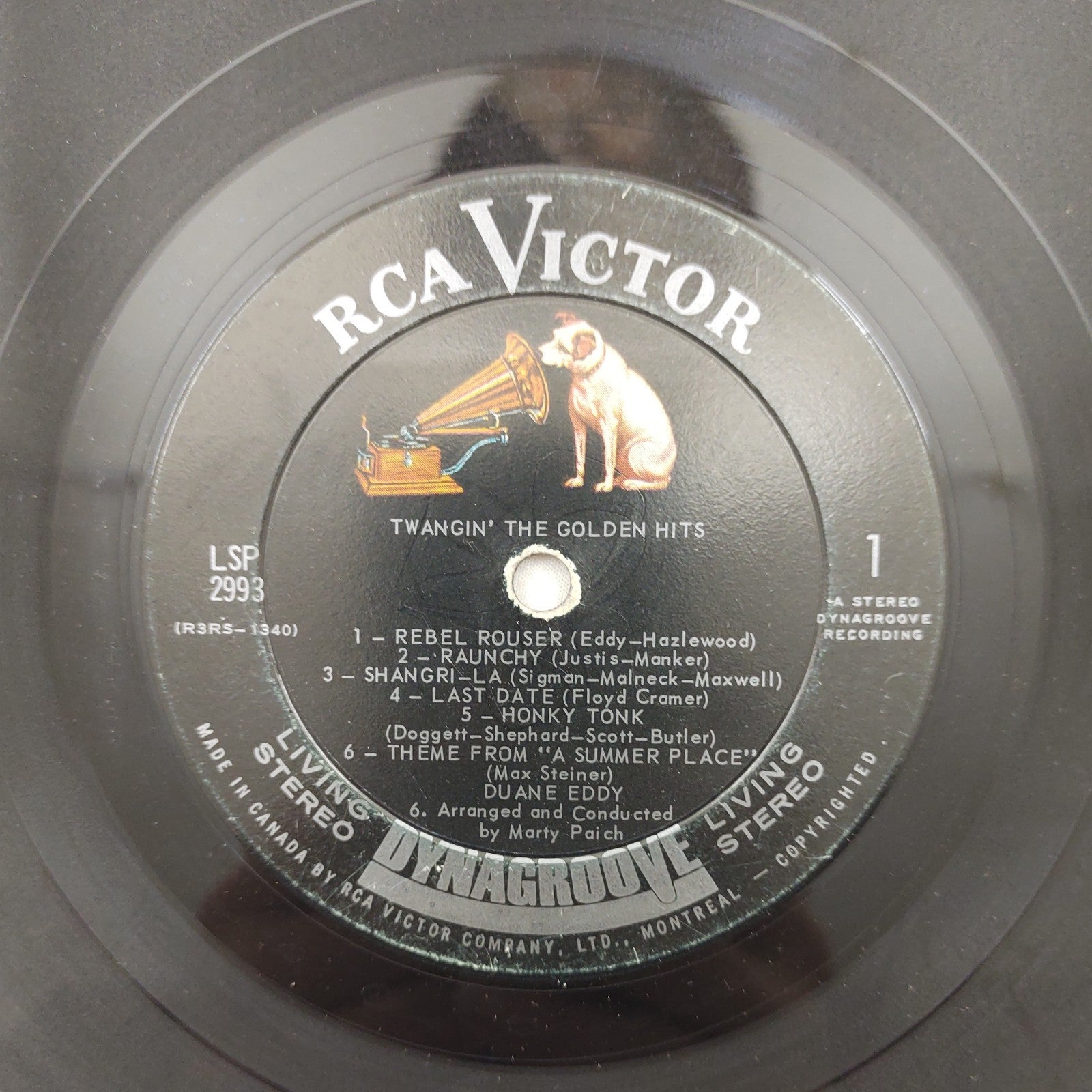 Duane Eddy – Twangin’ the Golden Hits LP RCA Living Stereo Canada