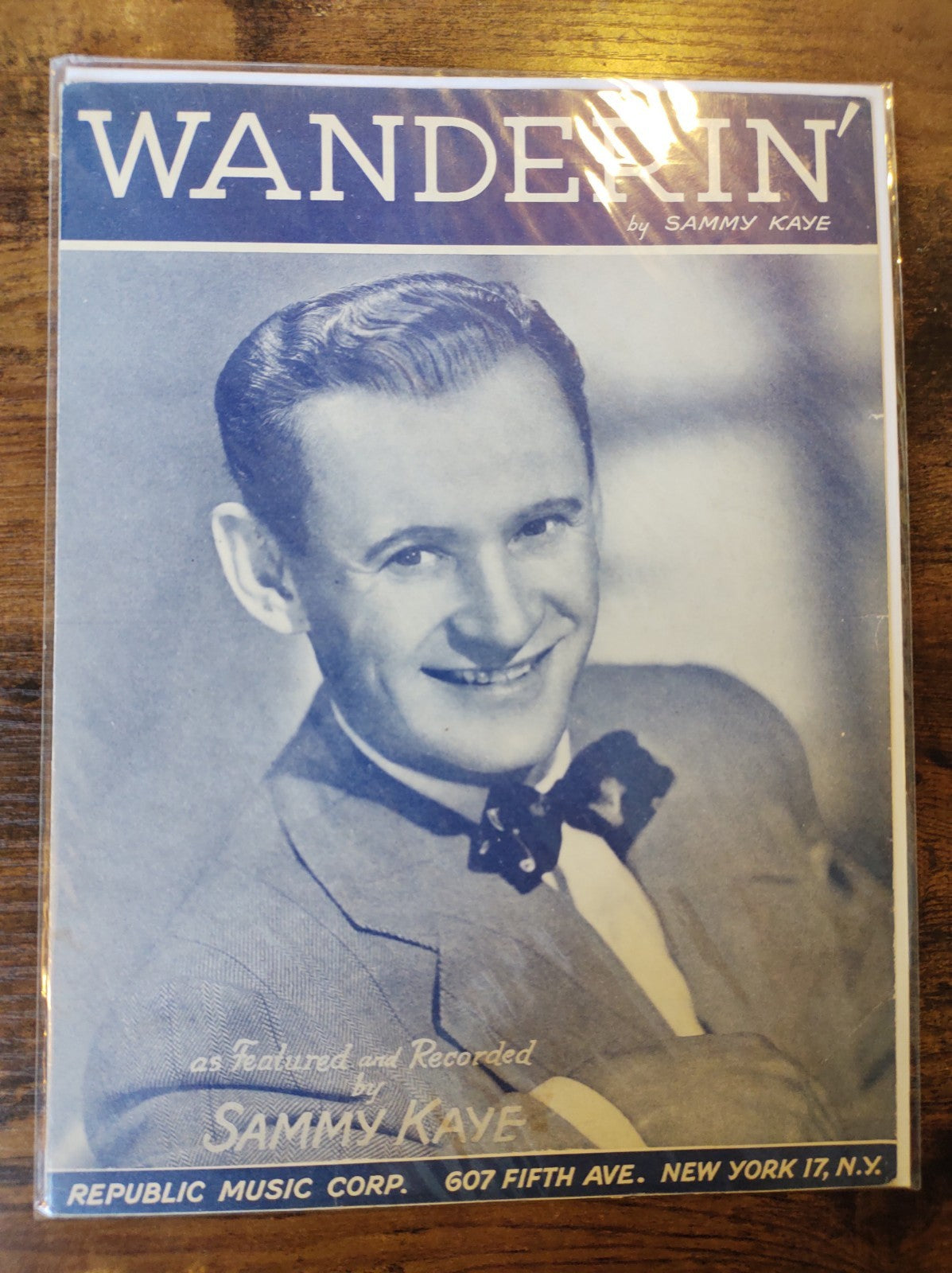 Wanderin Sammy Kaye Republic Music Corp Vintage Big Band Sheet Music