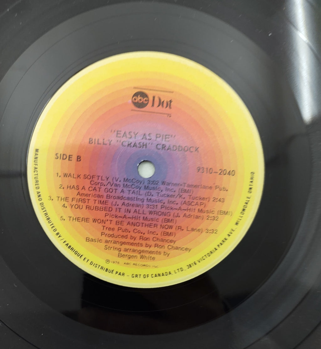 Billy “Crash” Craddock - Easy As Pie LP ABC Dot 9310-2040 Canada 1976