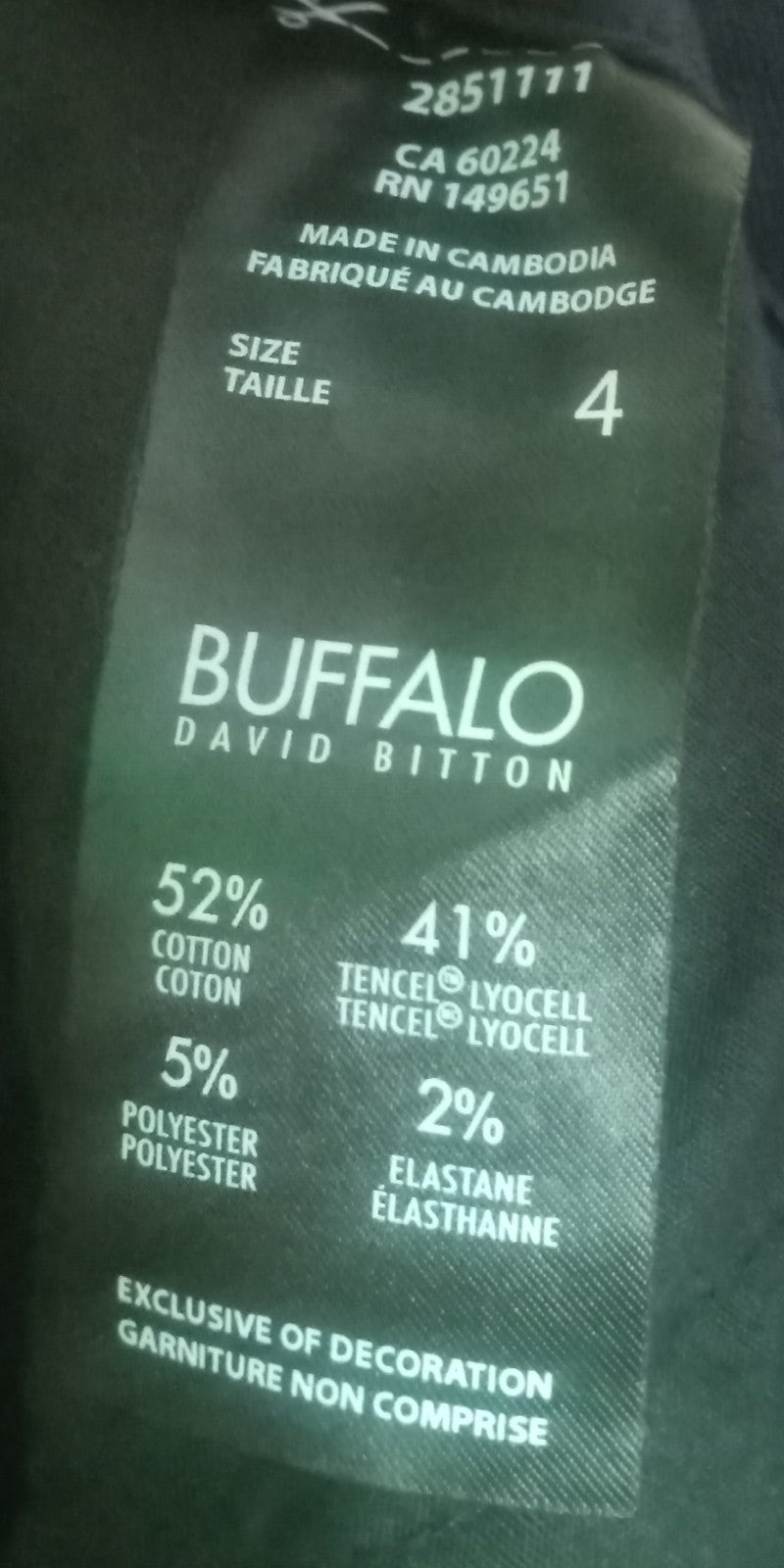 Buffalo David Bitton Navy Skinny Pant Size 4 NWT High Rise Stretch Casual