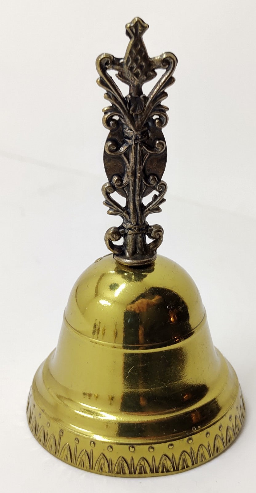 Vintage Italian Brass Bell FL Maker’s Mark Religious Church Décor Italy