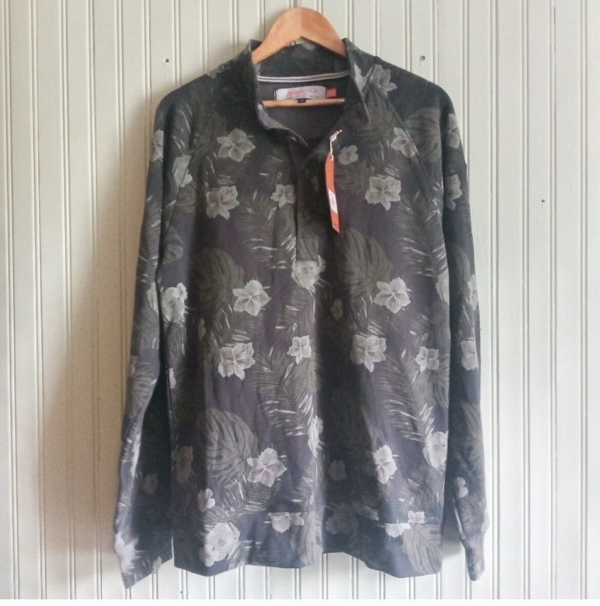 Men’s Hawke & Co Floral Long Sleeve Shirt – Casual Button-Up VG