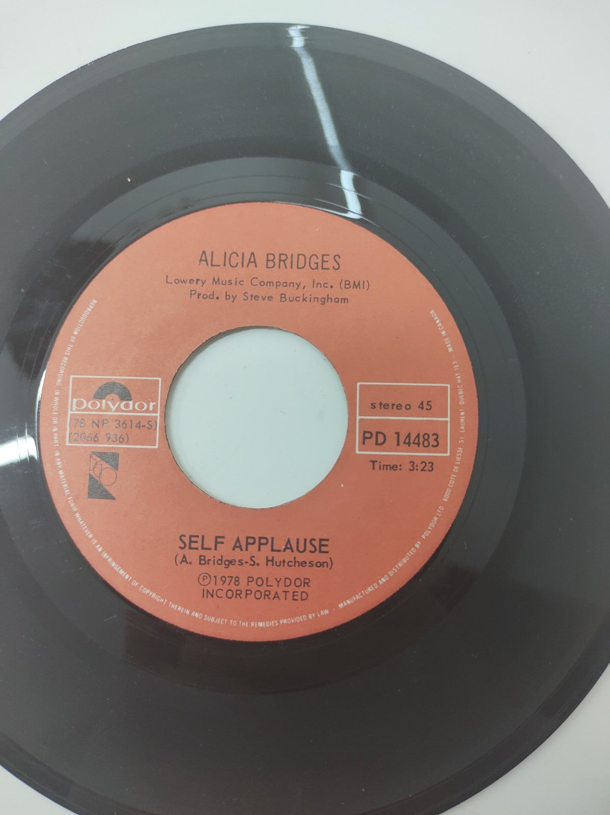 Alicia Bridges I Love the Nightlife / Self Applause 7" 45 Vinyl 1978 PD14483