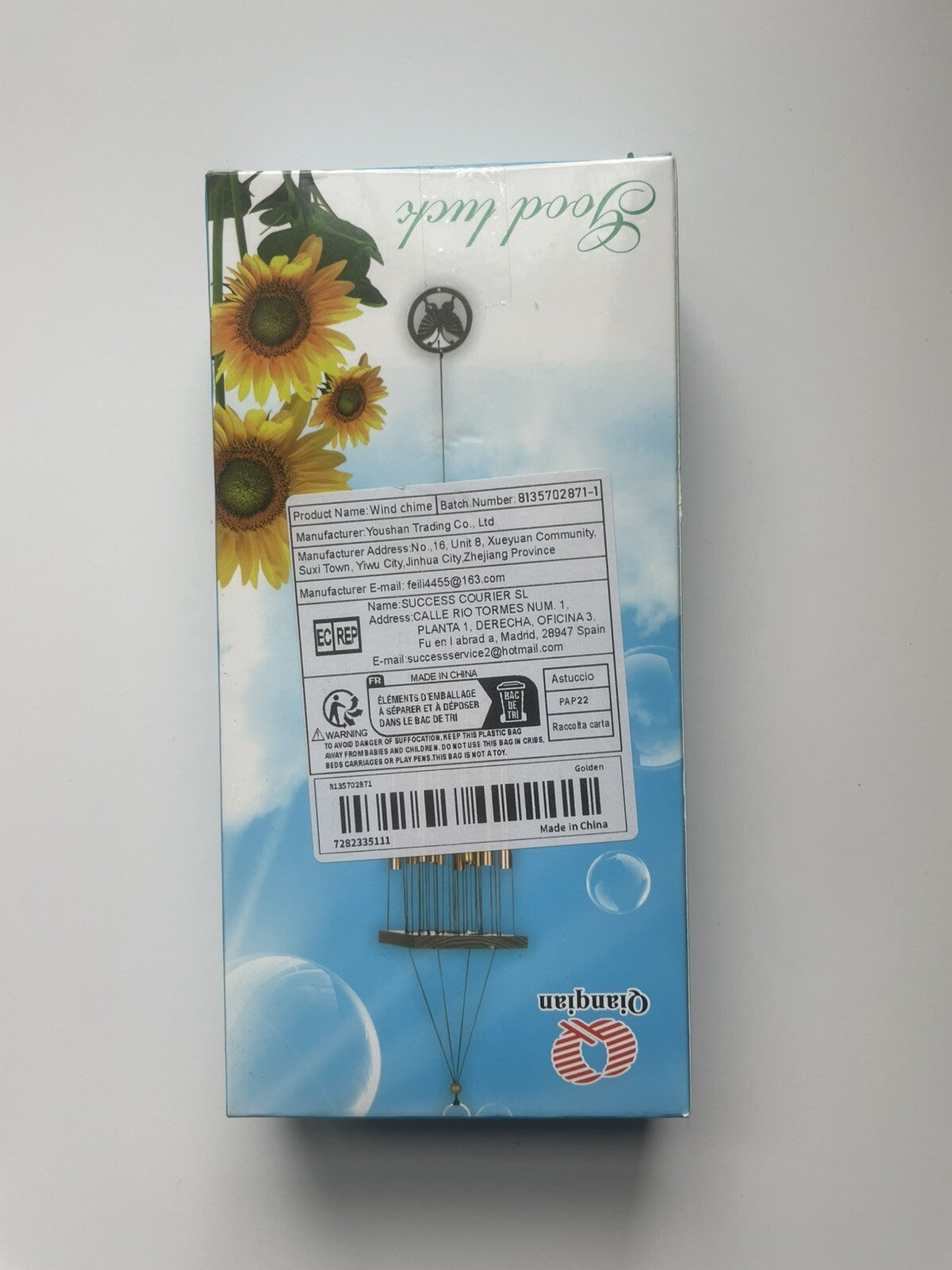 Wood & Metal Wind Chime – Outdoor Garden Decor with Soothing Sound Tubes