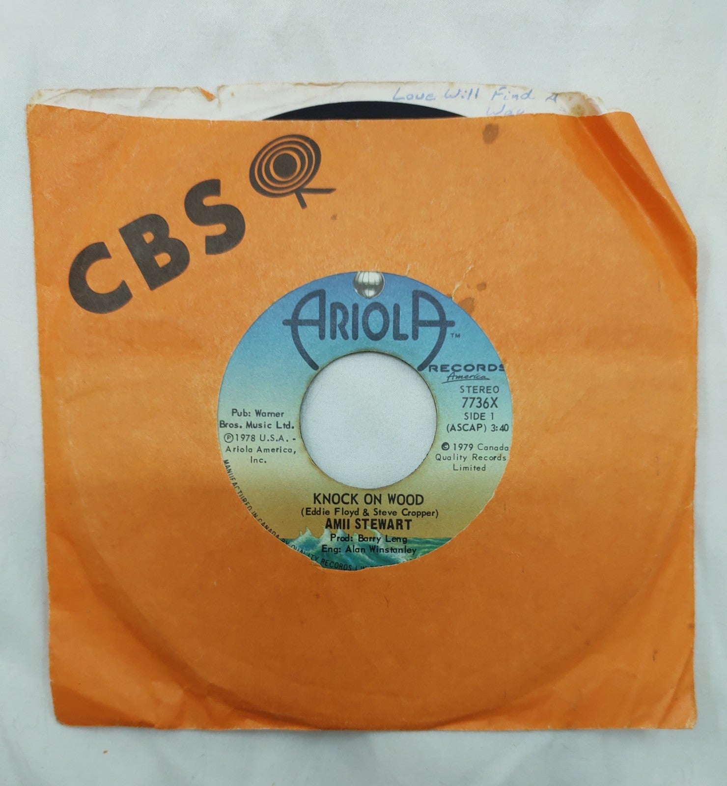 Amii Stewart – Knock On Wood 7” Ariola 7736X Canada 1979