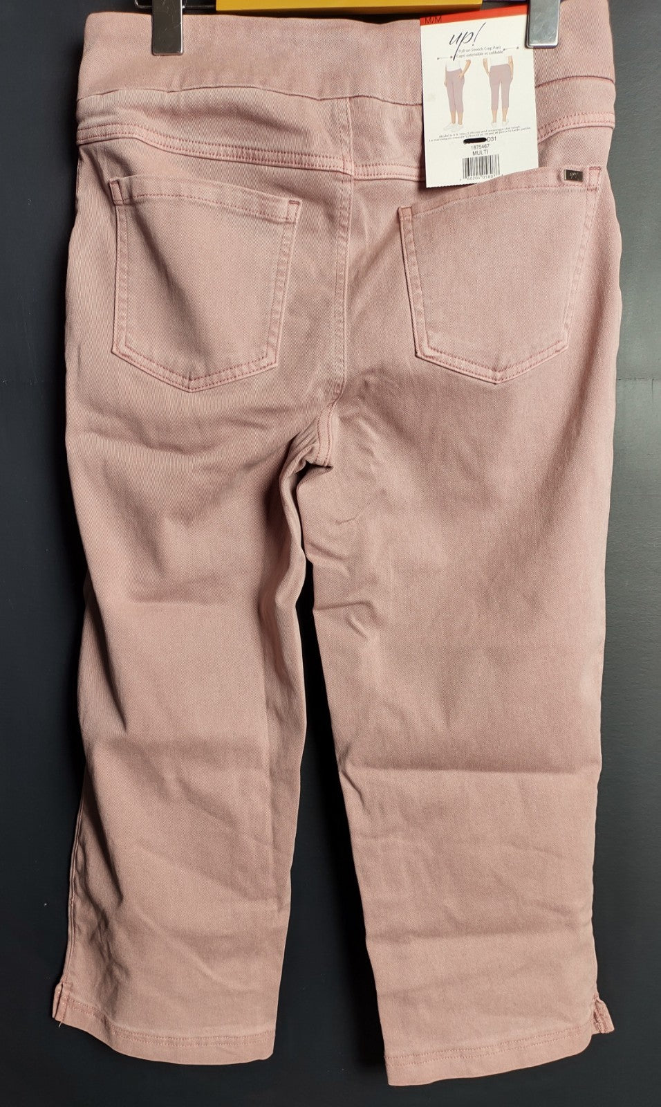 UP! Pink Pull On Crop Pants NWT Women’s Stretch Comfort Casual Trousers