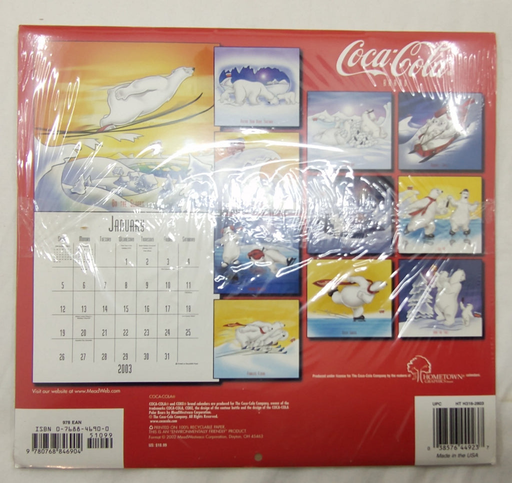 Vintage Coca-Cola 2003 Wall Calendar – 16-Month New Sealed Collectible