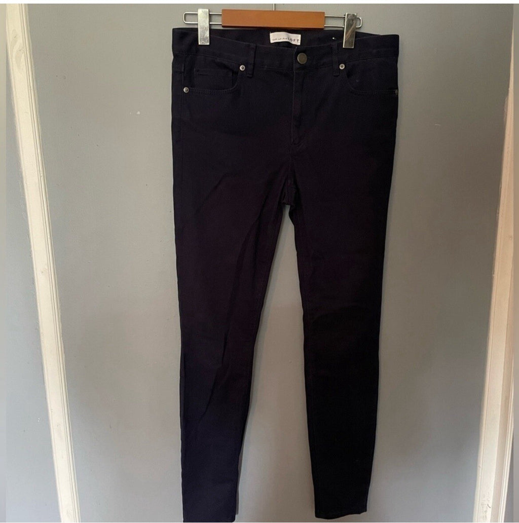 LOFT Navy Suede Pull-On Skinny Pants Women's Size 6 Leggings Dressy