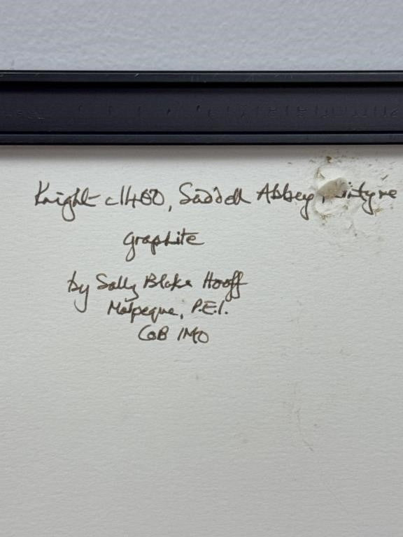 Sally B Hooff Original Graphite Drawing PEI Artist Vintage Signed Artwork