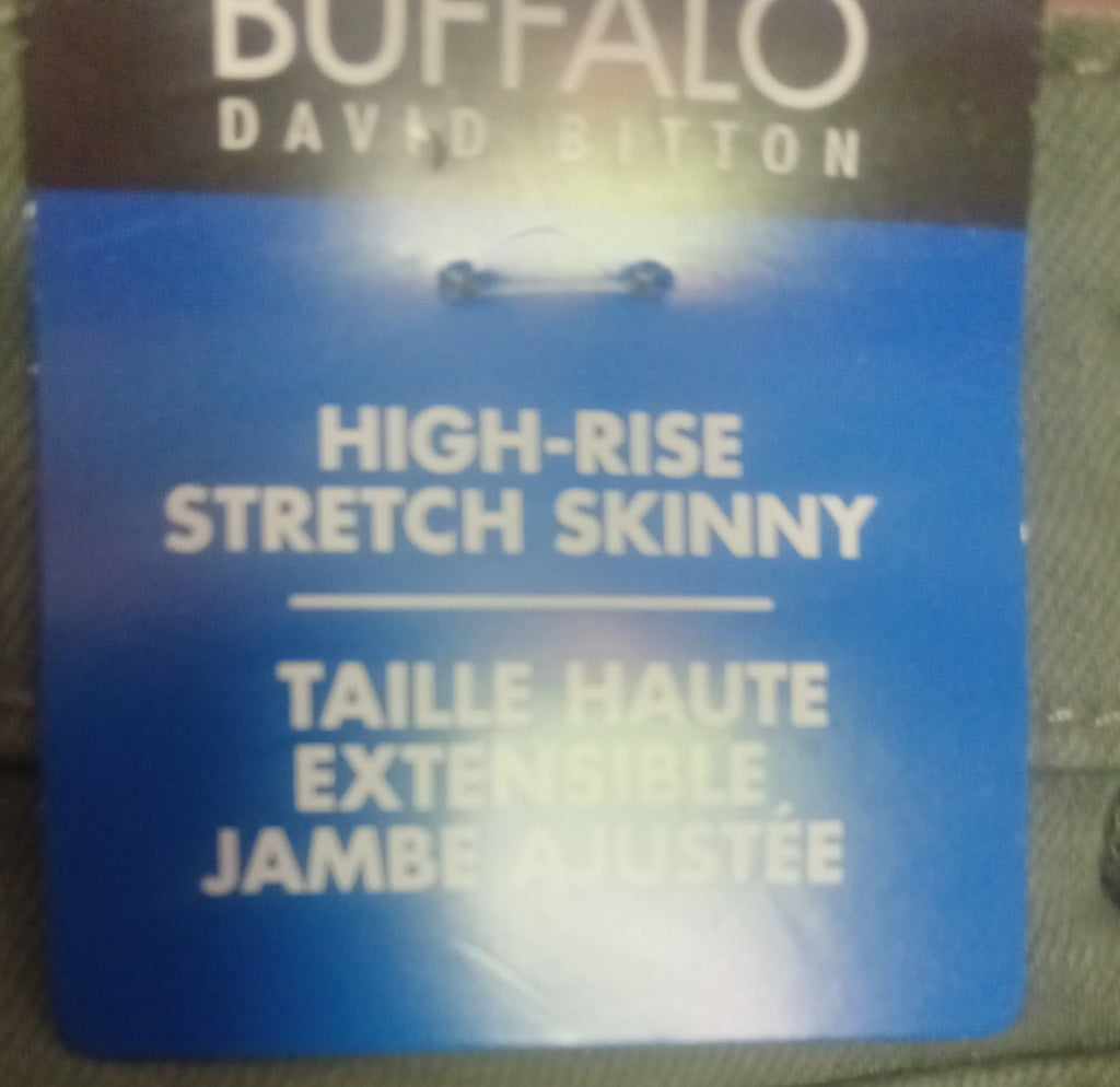 Buffalo David Bitton Green Skinny Pants Sz 10 NWT High Rise Stretch Casual