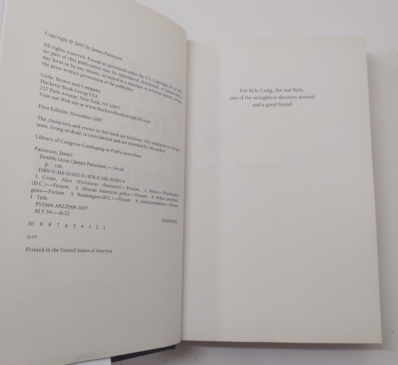 James Patterson Double Cross (Alex Cross Book 13) 2007 Hardcover Thriller