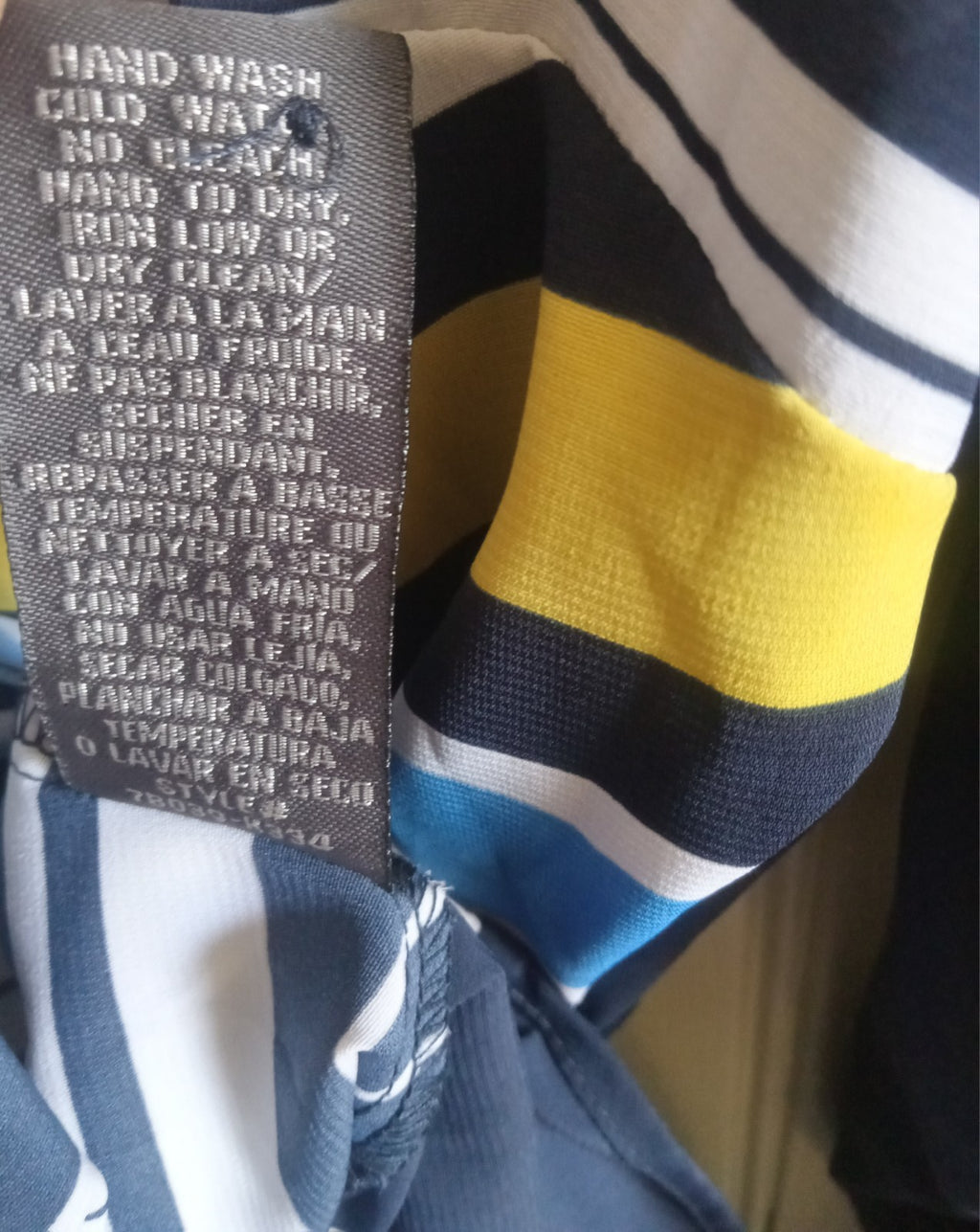 Suzy Shier Half Button Blue Striped Long Sleeve Sweater Women’s Size S