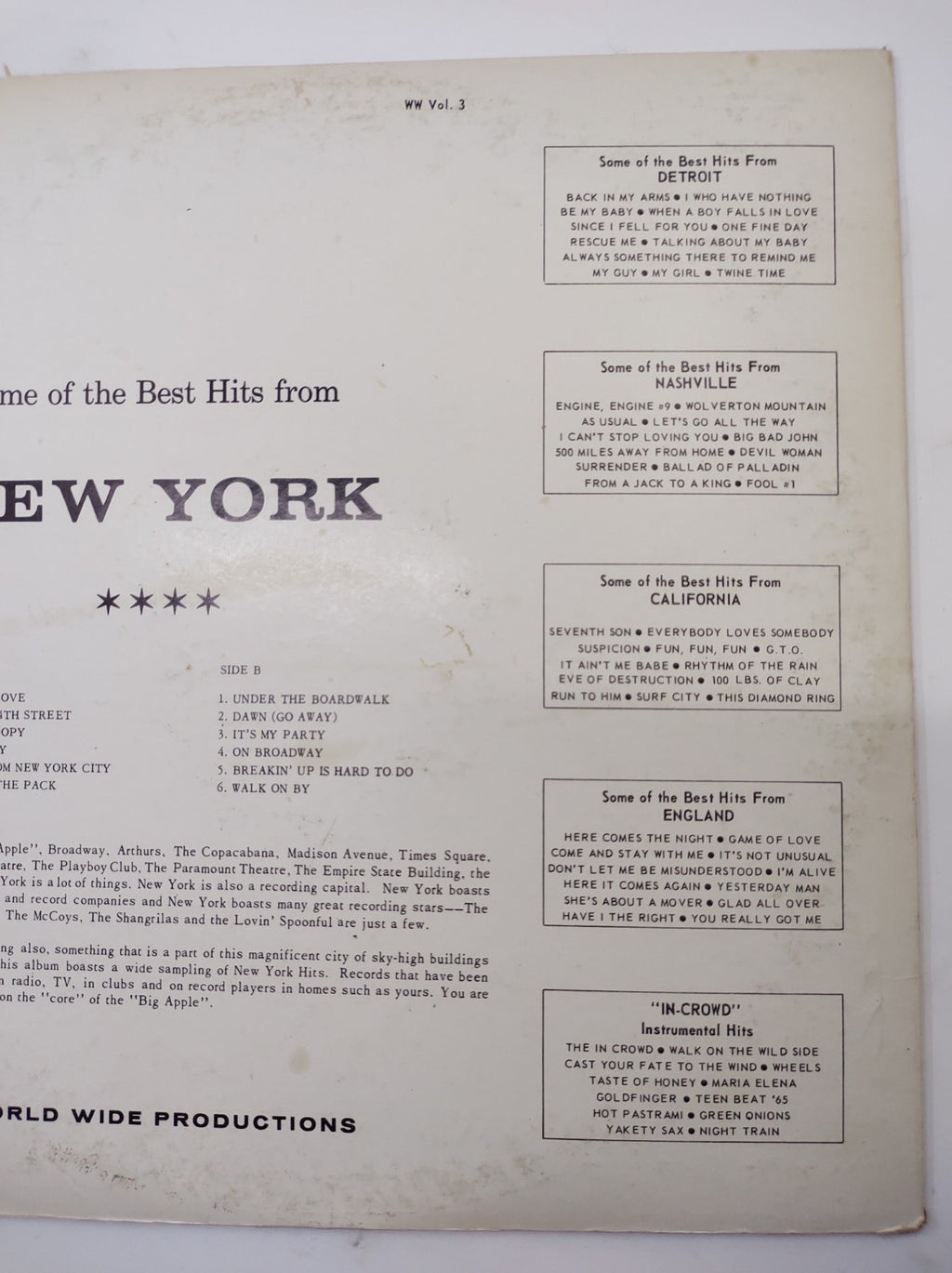 Various Artists - Some of the Best Hits from New York (WW Records LP, On...