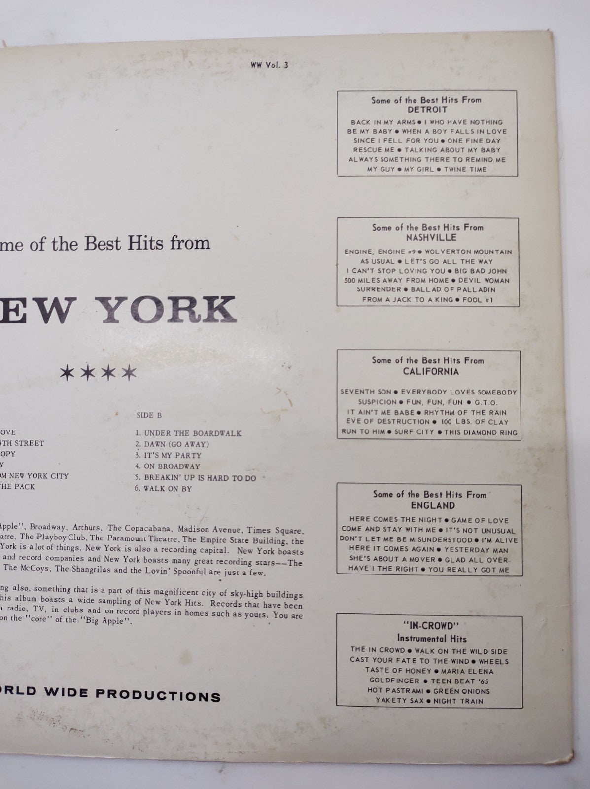 Various Artists - Some of the Best Hits from New York (WW Records LP, On...