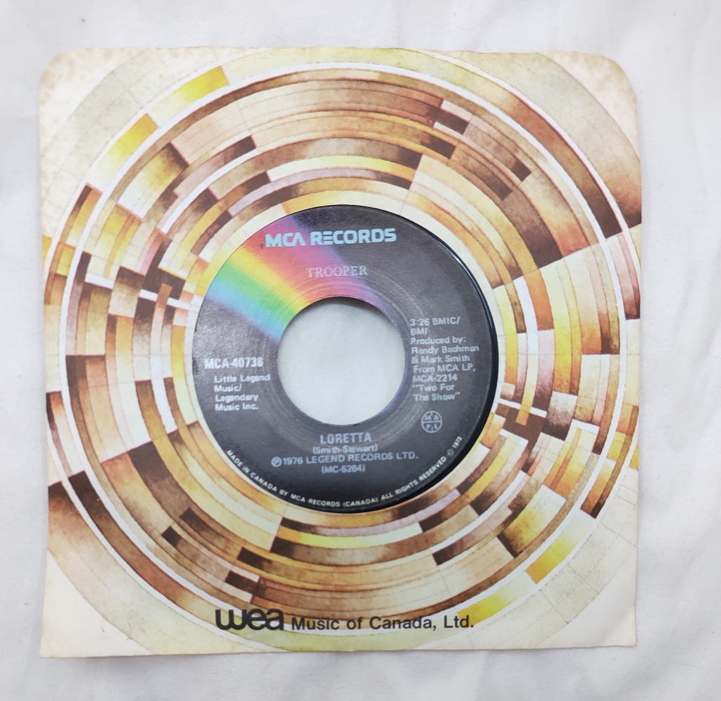 Trooper – Loretta 7” MCA 40738 Canada 1976 Randy Bachman Prod