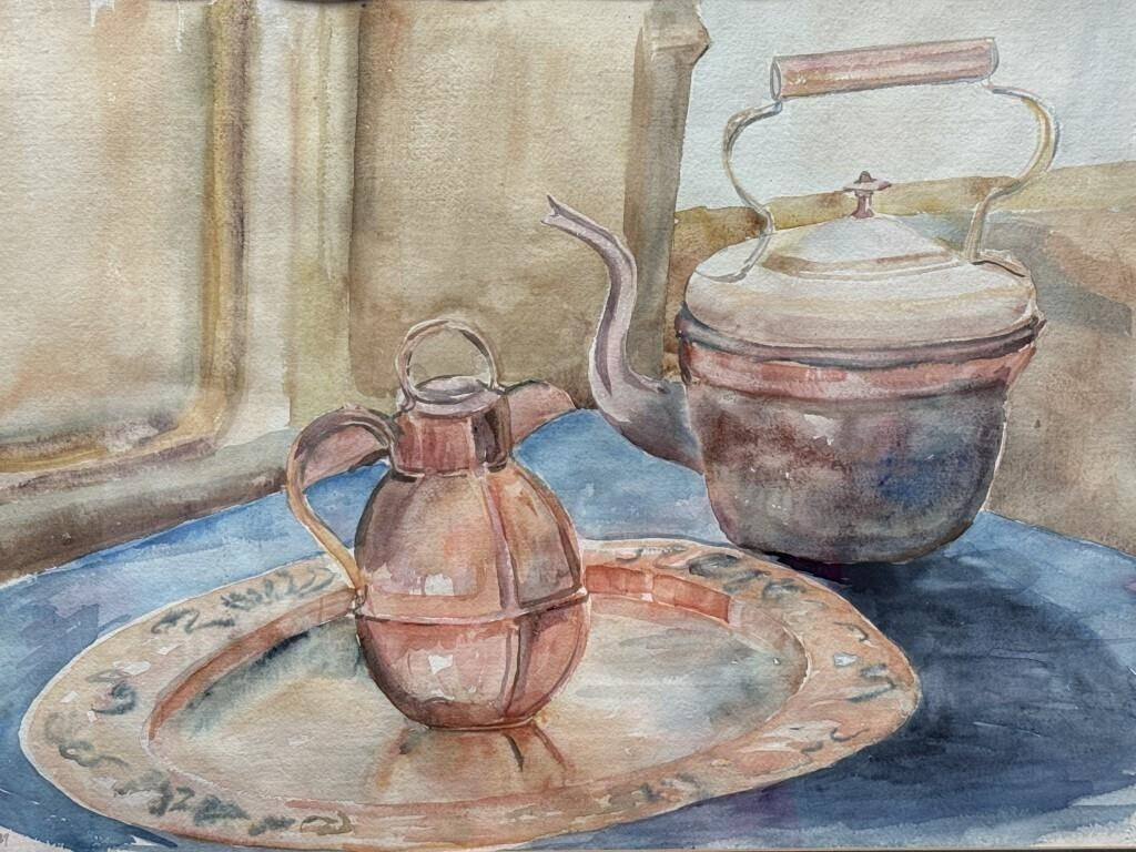 Sally B Hooff Watercolor “Old Copper” Original Framed PEI Artist Painting