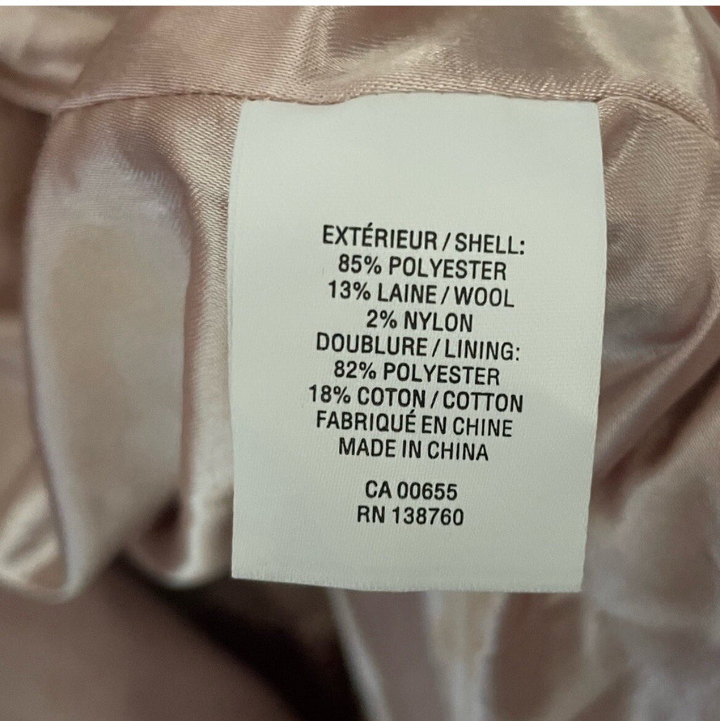 Reitmans Women’s Light Pink Peacoat XXL Double Breasted Wool Blend Winter Jacket