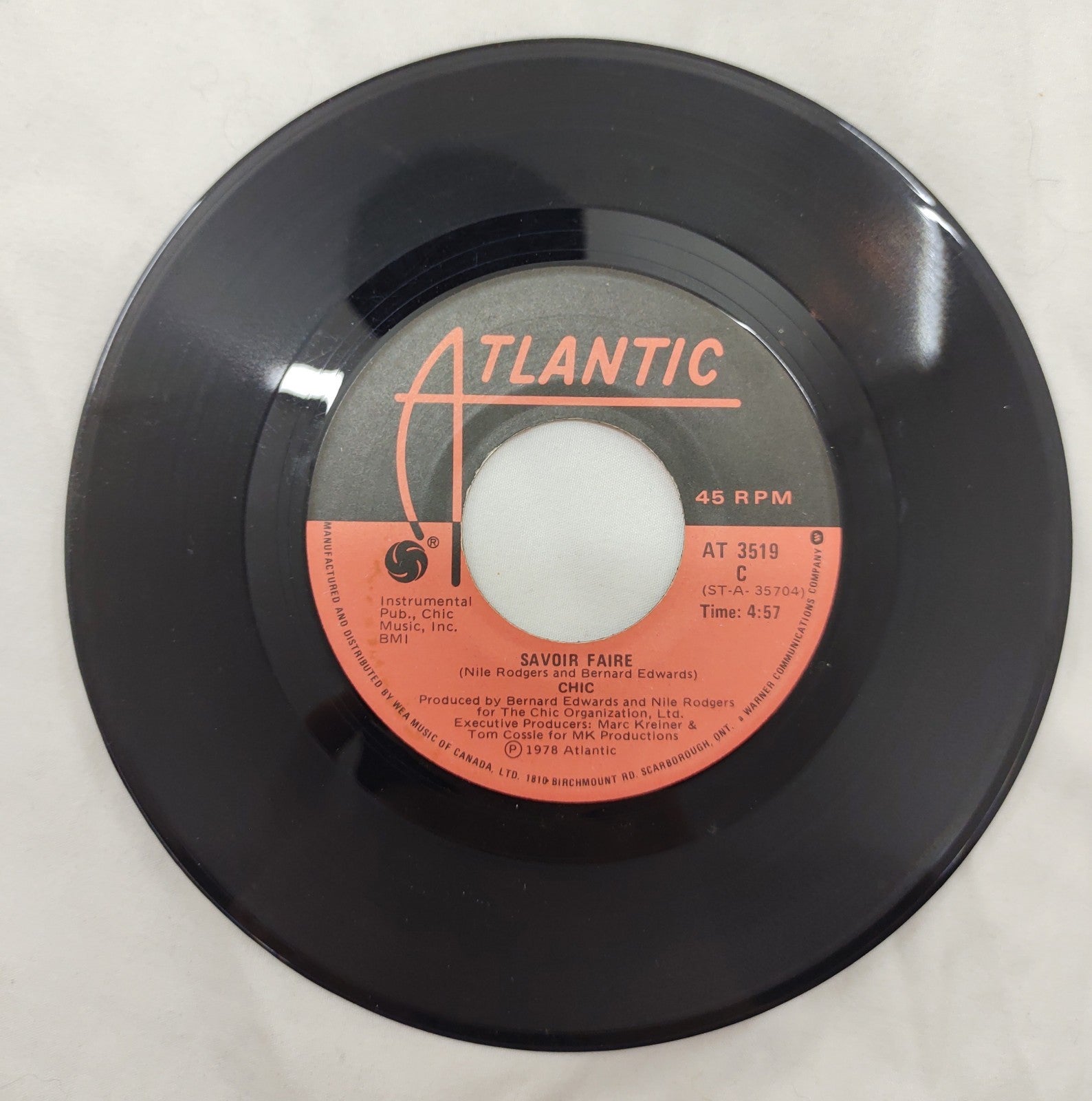 Chic – Savoir Faire Instrumental 7” Atlantic AT 3519 C Canada 1978