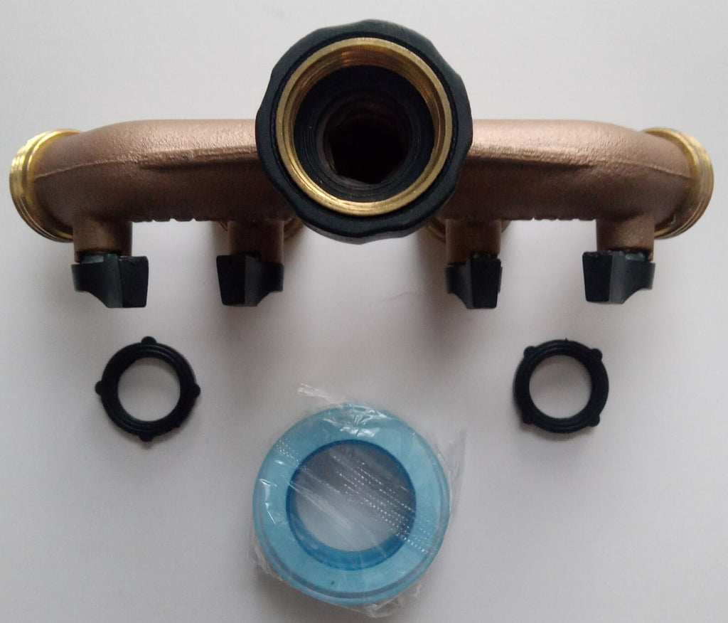 Metal 4‑Way Hose Valve – Brass Garden Water Distributor Spigot Connector