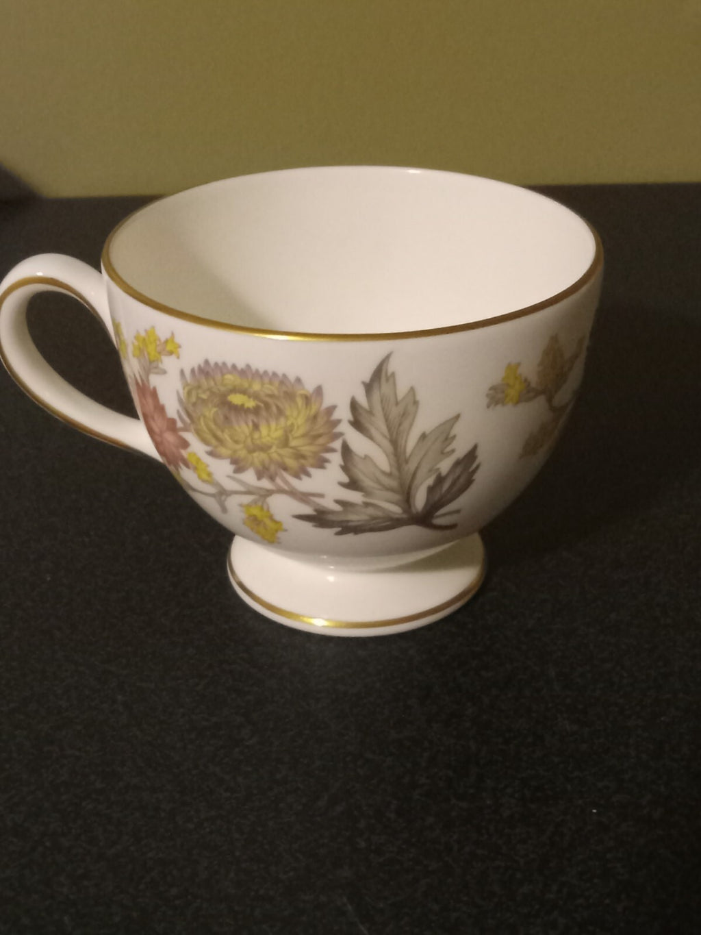 Wedgwood W4156 Lichfield Floral Teacups Bone China Set Of Two