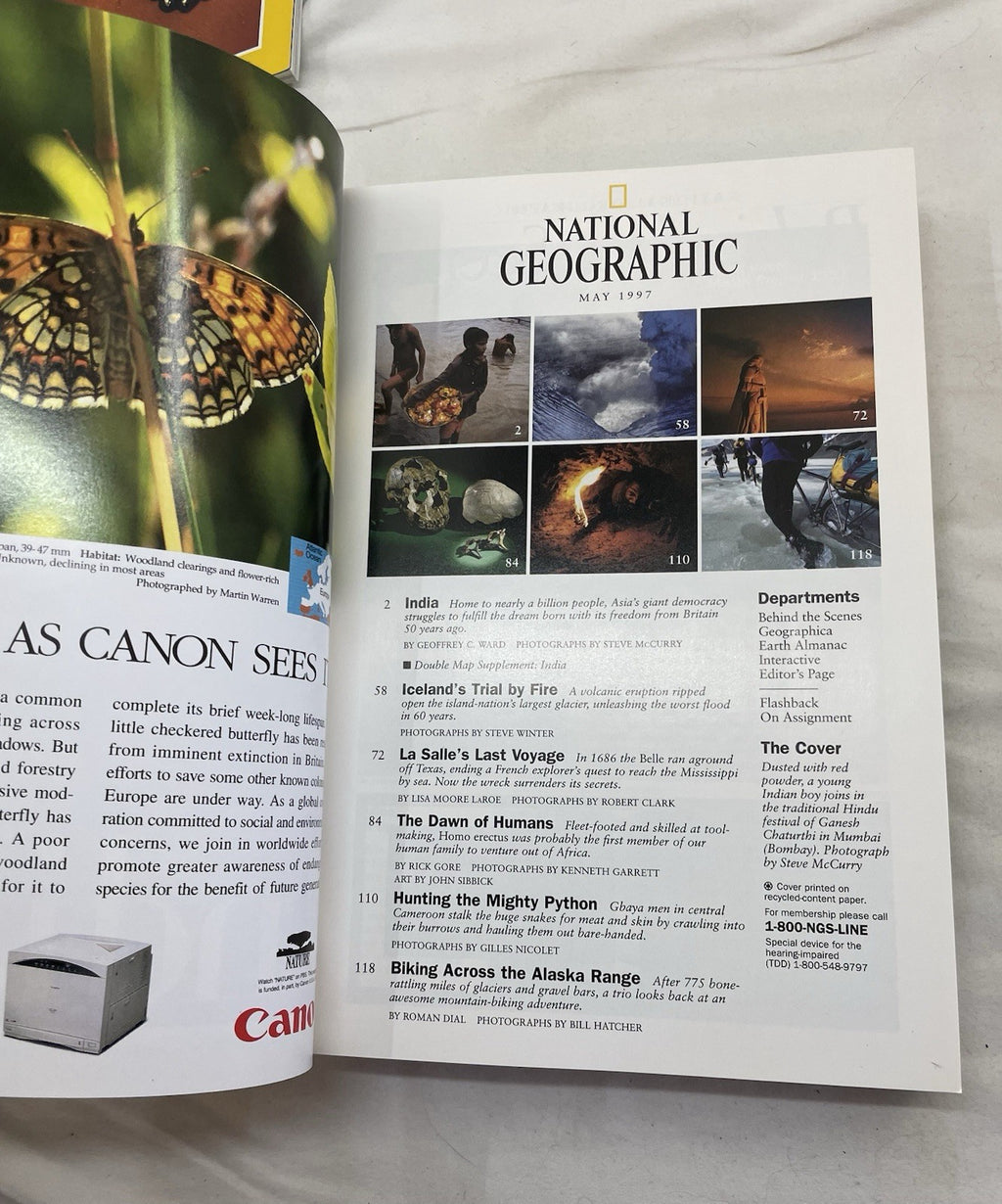 Nat Geo Mag Lot Jan–Jun 1997 Vtg Slipcvr Wildlife Travel Retro School