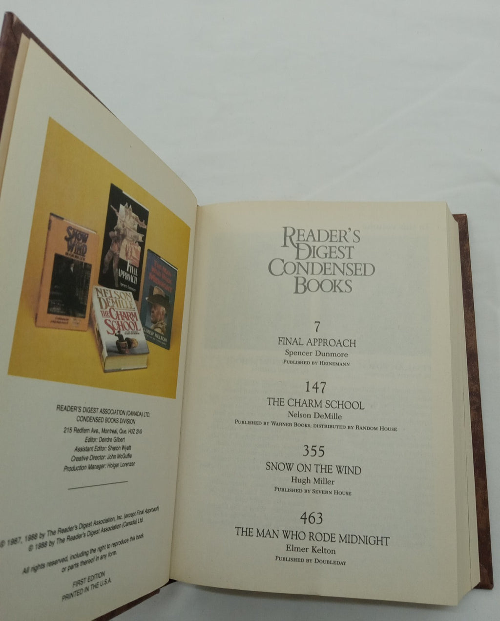 1988 Reader's Digest Condensed 1st Ed HC Leather Gilt Vtg NM Fiction