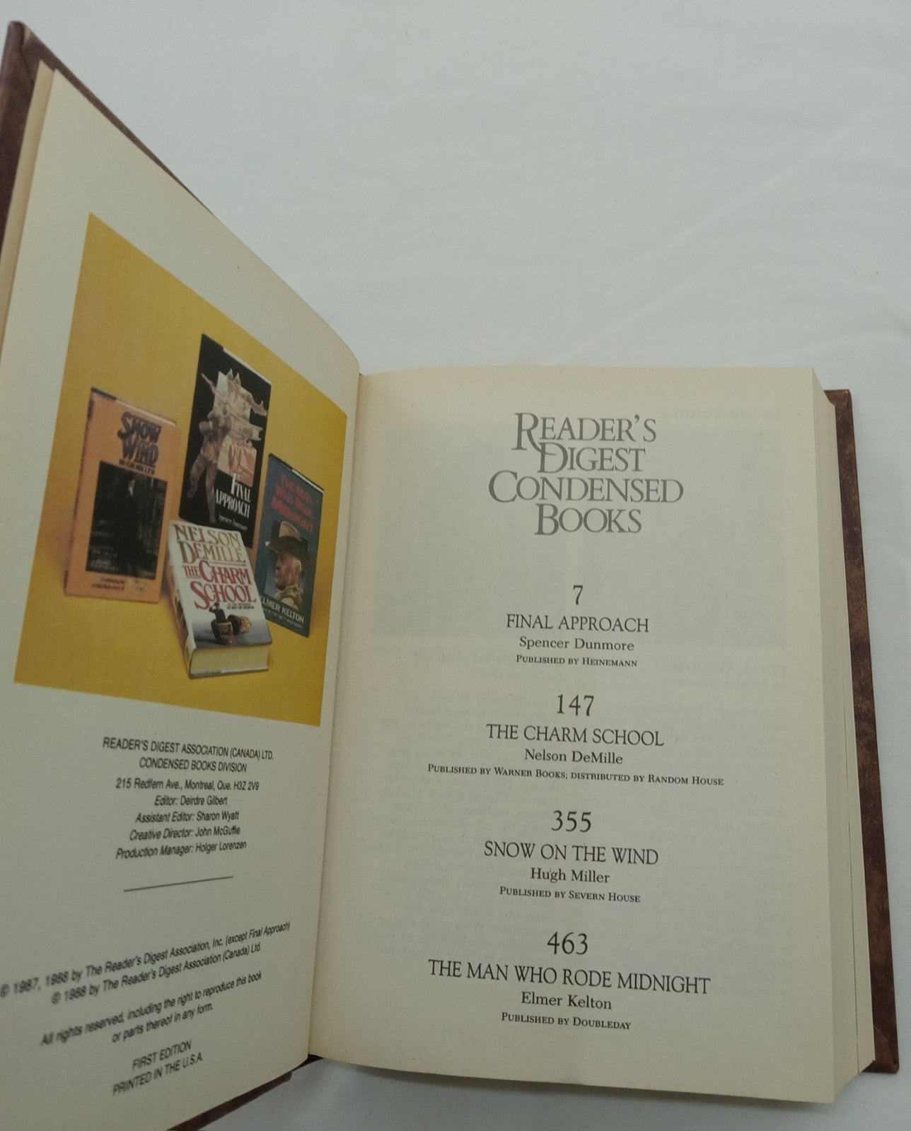 1988 Reader's Digest Condensed 1st Ed HC Leather Gilt Vtg NM Fiction